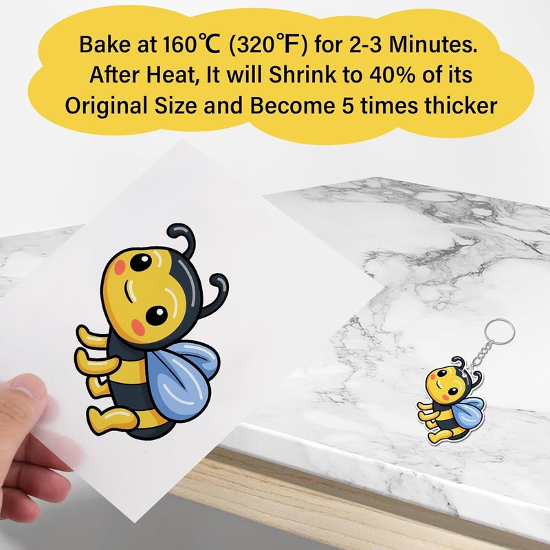 CRTWDMAN 161 Pcs Shrink Paper Keychain Kit,with 30 Pcs Shrinky Plastic Sheets 7.9"x5.7",Hole Punch,Lobster Clasps,Jump Rings DIY Crafts for Adults and Teens - Image 4
